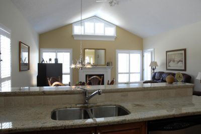 architectural windows around fireplace